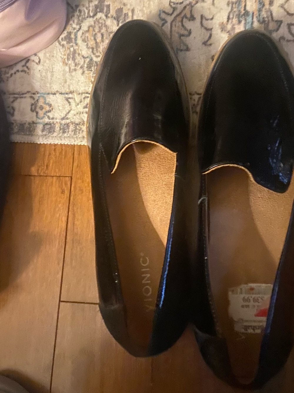 Vionic Black Patent Slip-On Loafers for Women